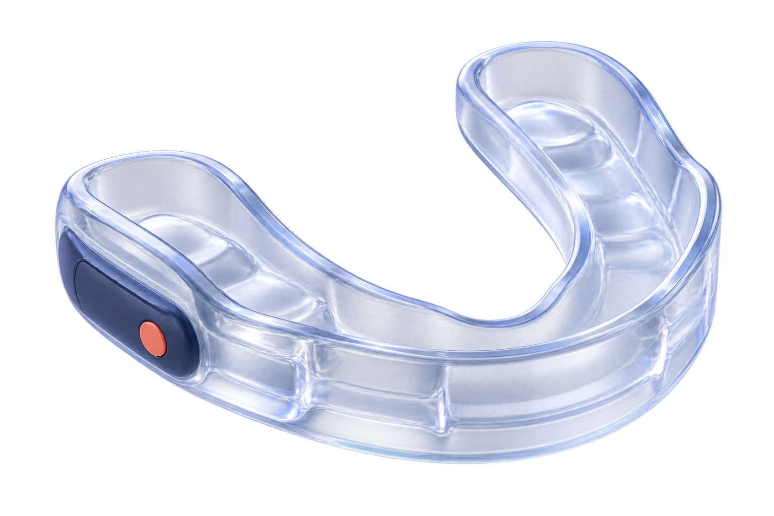 Concept render of Cicada's translucent oral wearable for salivary hormone monitoring